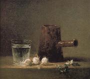 Jean Baptiste Simeon Chardin Water glass coffee pot oil painting artist